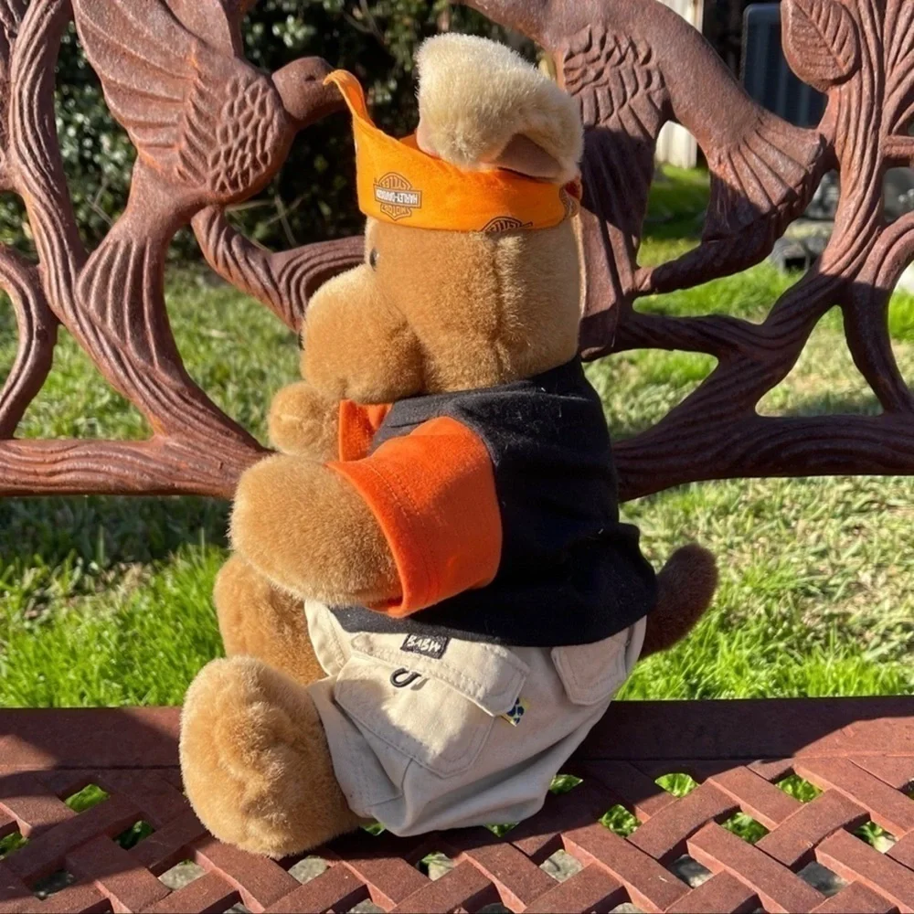 Build A Bear Retired Brown Sugar Puppy Talks In Harley Davidson Clothing